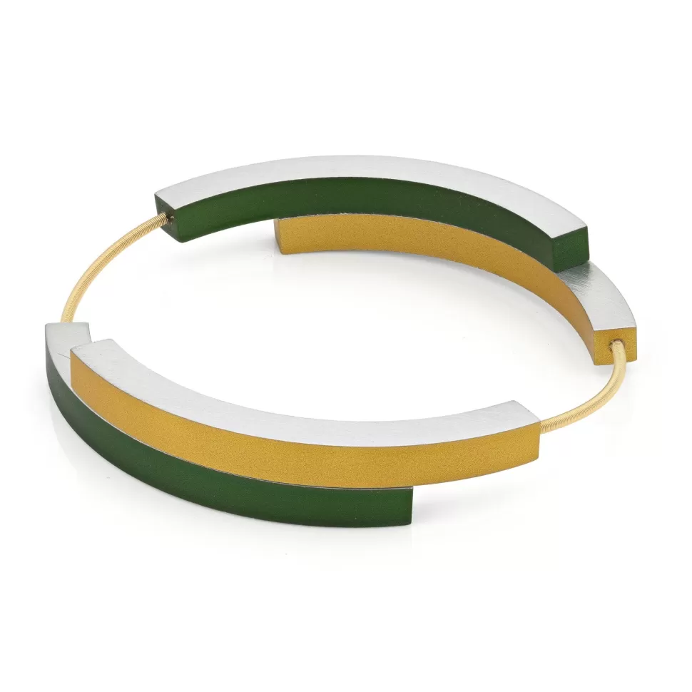 Shop CLIC by Suzanne Armband Vier Bogen Groen Goud Ag32Grg