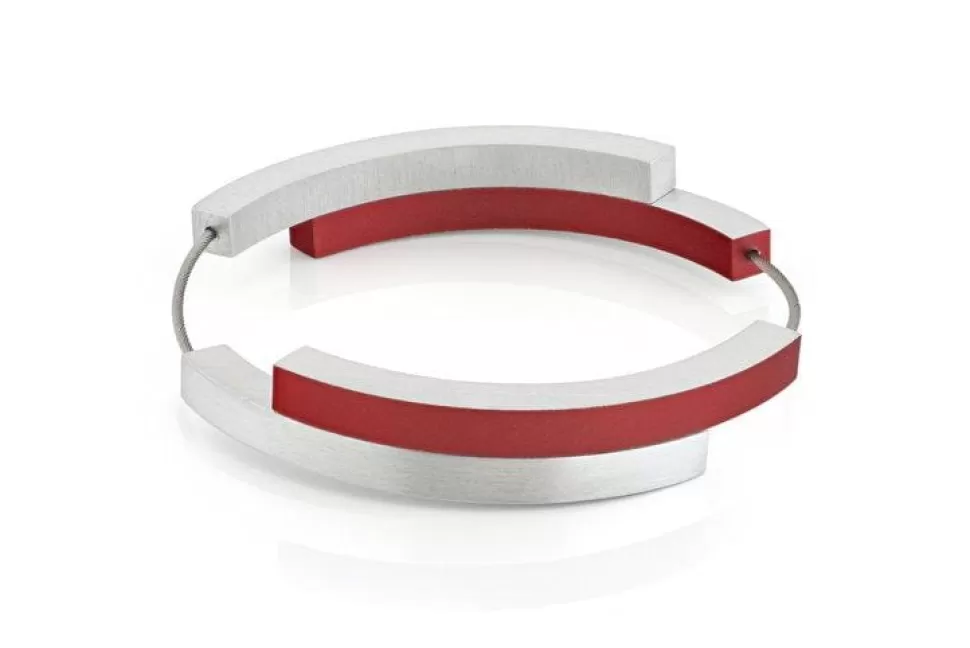 Outlet CLIC by Suzanne Armband Vier Bogen Rood A32R