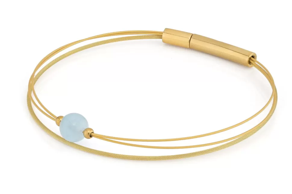 Outlet CLIC by Suzanne Thinking Of You Edelsteen Armband Aquamarijn Goud