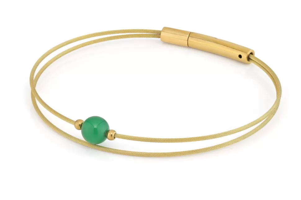 Best Sale CLIC by Suzanne Thinking Of You Edelsteen Armband Groen Agaat Goud