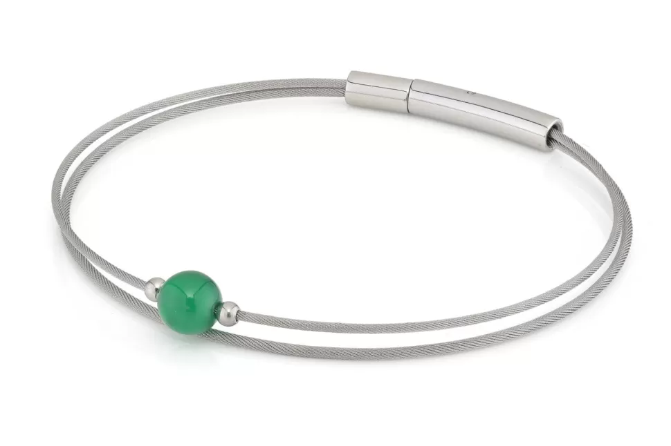 Best Sale CLIC by Suzanne Thinking Of You Edelsteen Armband Groen Agaat Zilver