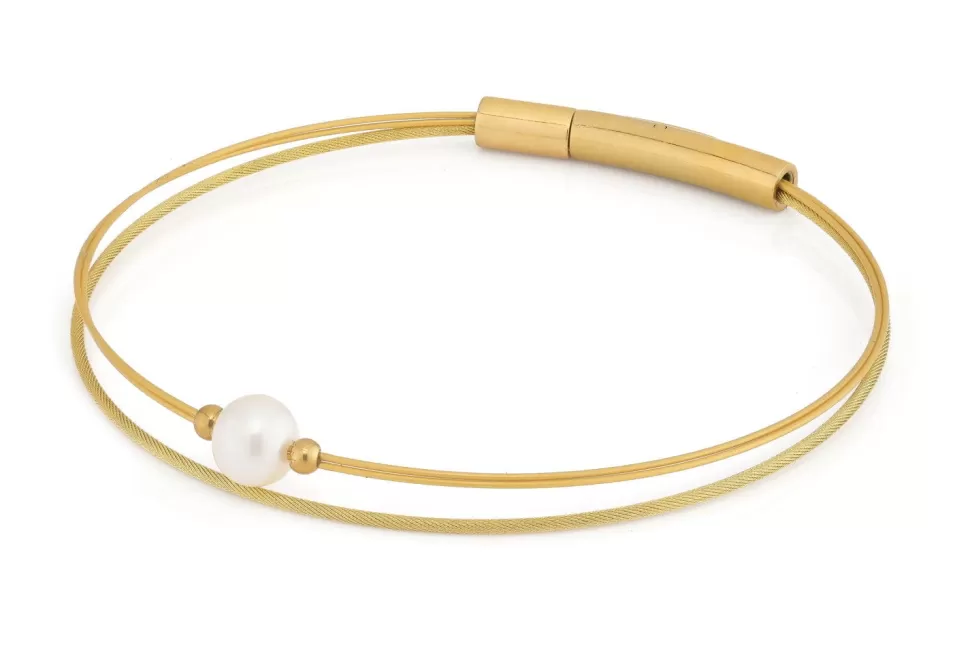 New CLIC by Suzanne Thinking Of You Edelsteen Armband Parel Goud